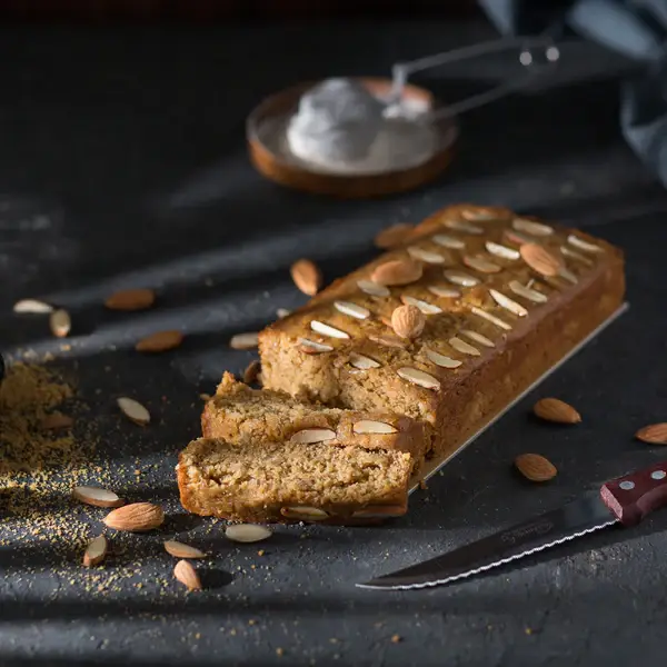 Whole Wheat Jaggery Cake With Almonds A