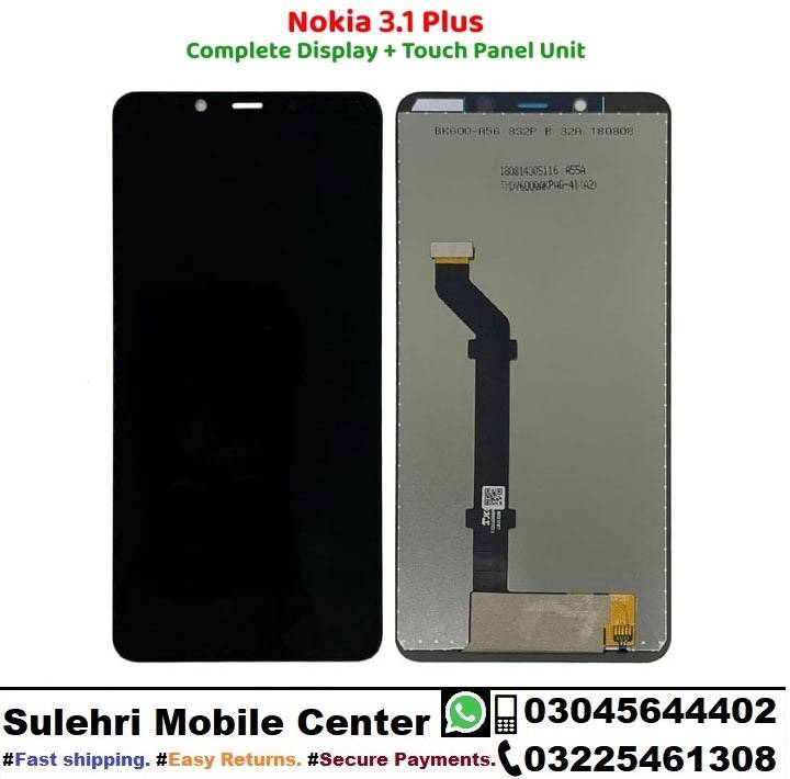 NOKIA 3.1 Plus Unit Glass wala
 NOKIA N-3.1+ 
NOKIA 3.1 +
TA-1118, TA-1125, TA-1113, TA-1117, TA-1124, TA-1125