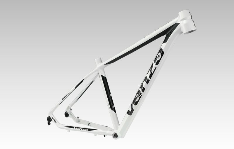 Cuadro 29 Venzo ATIX Aluminio Eje Pasante Caja de Direccion Conica Negro/Blanco