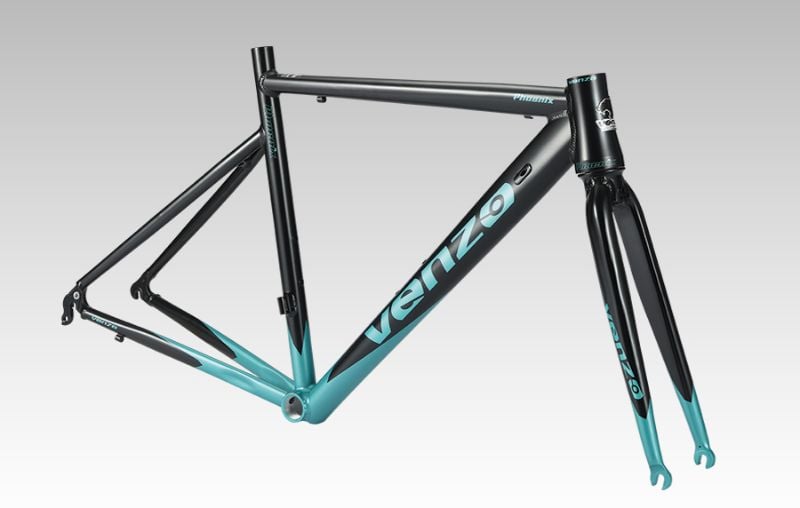 Cuadro 700 Venzo Phoenix Aluminio/Horquilla Aluminio Caja de Direccion Conica Negro/Teal