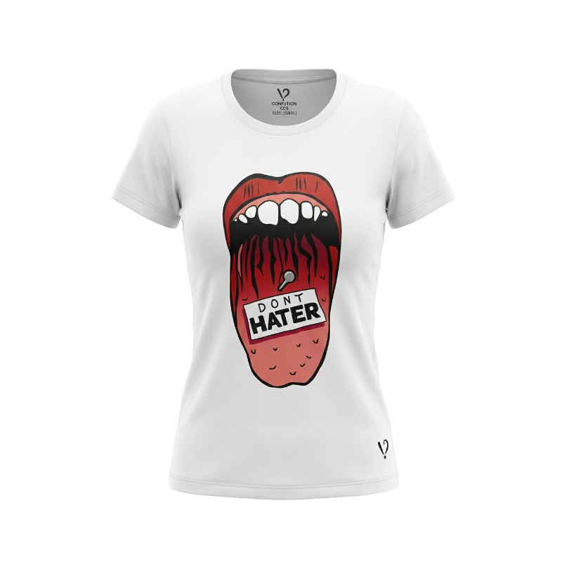 Franela Confution Dama Don't Hater Blanco