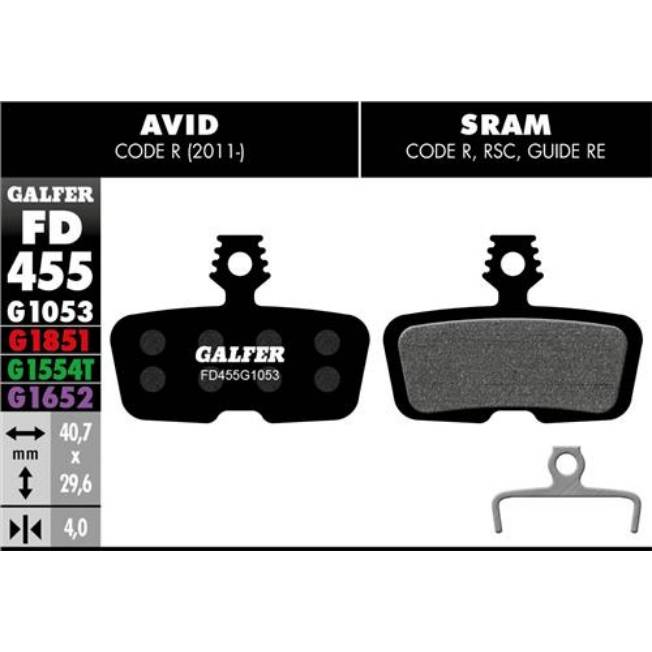 Pastilla Galfer FD455 Avid R, Sram R, RSC, Guia RE Standard