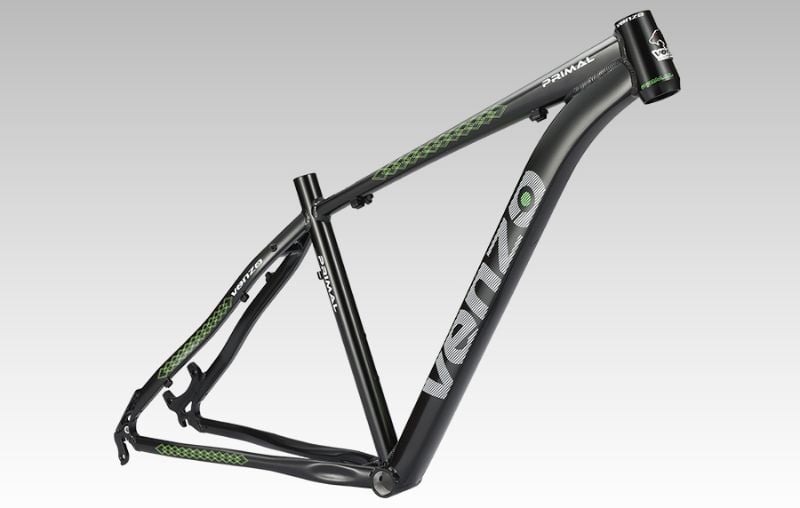 Cuadro 29 Venzo Primal Aluminio QR Caja de Direccion Overside Negro/Amarillo/Verde