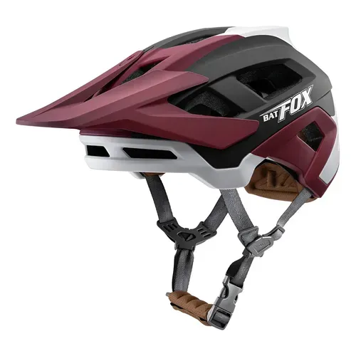 Casco Bat Fox Negro Blanco Vinotinto