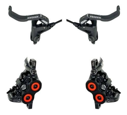 Kit Freno Magura MT5 HC 4 Pistones Lever Blade Neon Red Colorer Rings