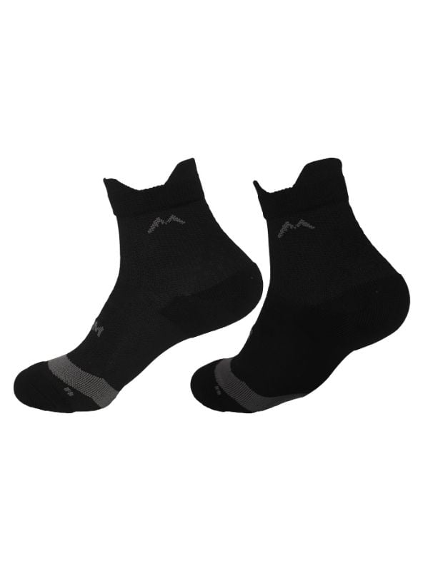 Medias Kom Con Amortiguacion Running Pro Media Caña Negro