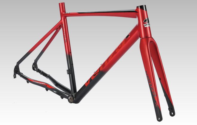 Cuadro 700 Venzo Elite X7 Aluminio/Horquilla Carbono Eje Pasante Rojo/Negro