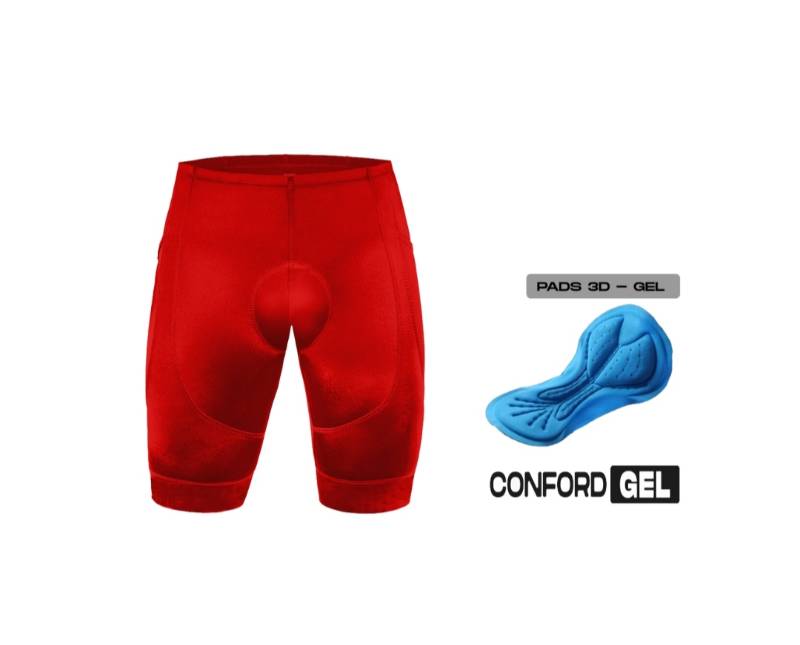 Licra K1 Conford-Gel Caballero Corta Sin Tirantes Rojo