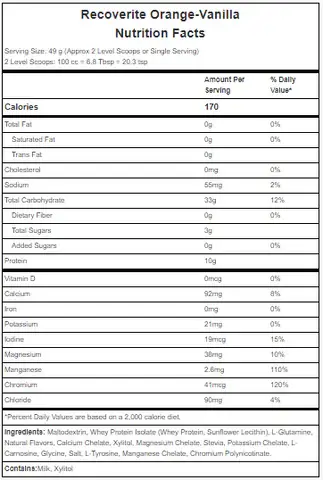 Hammer Recoverite Orannge-Vainilla 1 Servicio