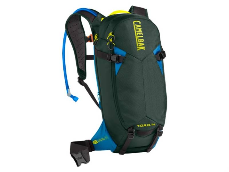 Bolso Hidratador CamelBak Toro Protector 14 Dry 3 Lts Deep Forest/Brillante Blue *SIN VEJIGA*