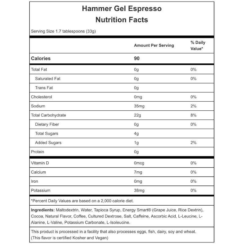 Gel Hammer Espresso Con Cafeina