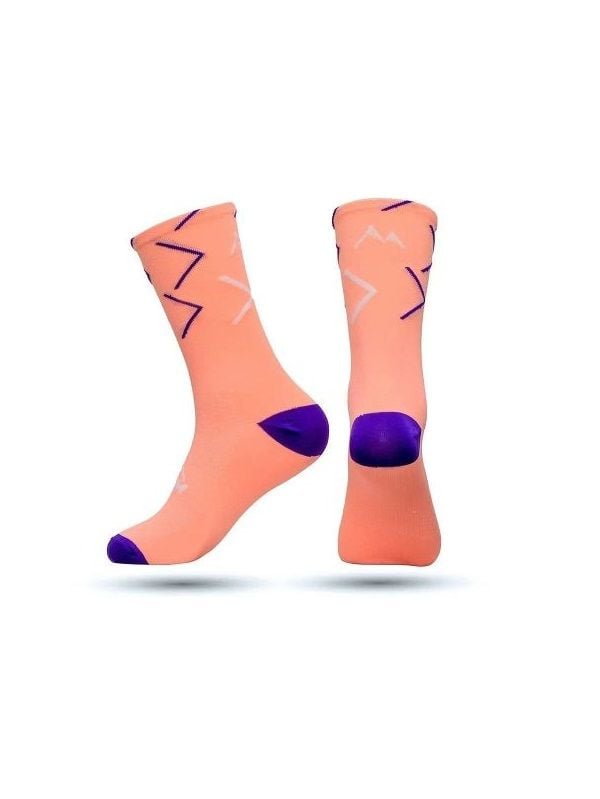 Medias Kom Pop Running Ciclismo Rosa Rayas