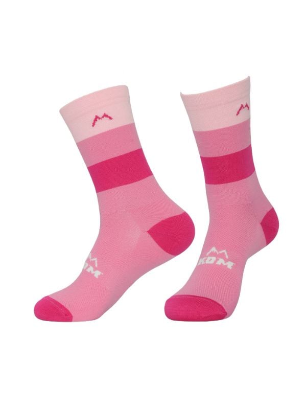 Medias Kom Solid Ciclismo Running Rosado