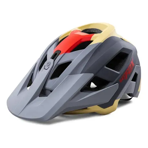 Casco Bat Fox Gris Naranja Amarillo