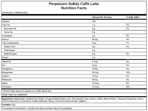 Hammer Perpetuem Solid Caffe Late 6 Tablets 30mg Cafeina