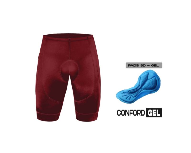 Licra K1 Conford-Gel Dama Corta Sin Tirantes Vinotinto