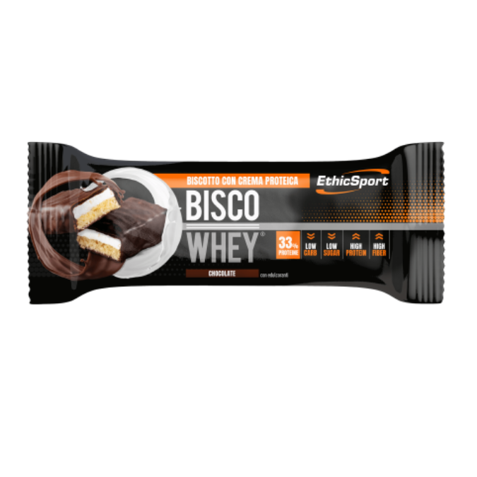 Barra Ethicsport Bisco Whey Proteina 33% Chocolate/ Caramelo