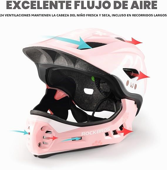 Casco Rockbros Integral de Niño Rosado