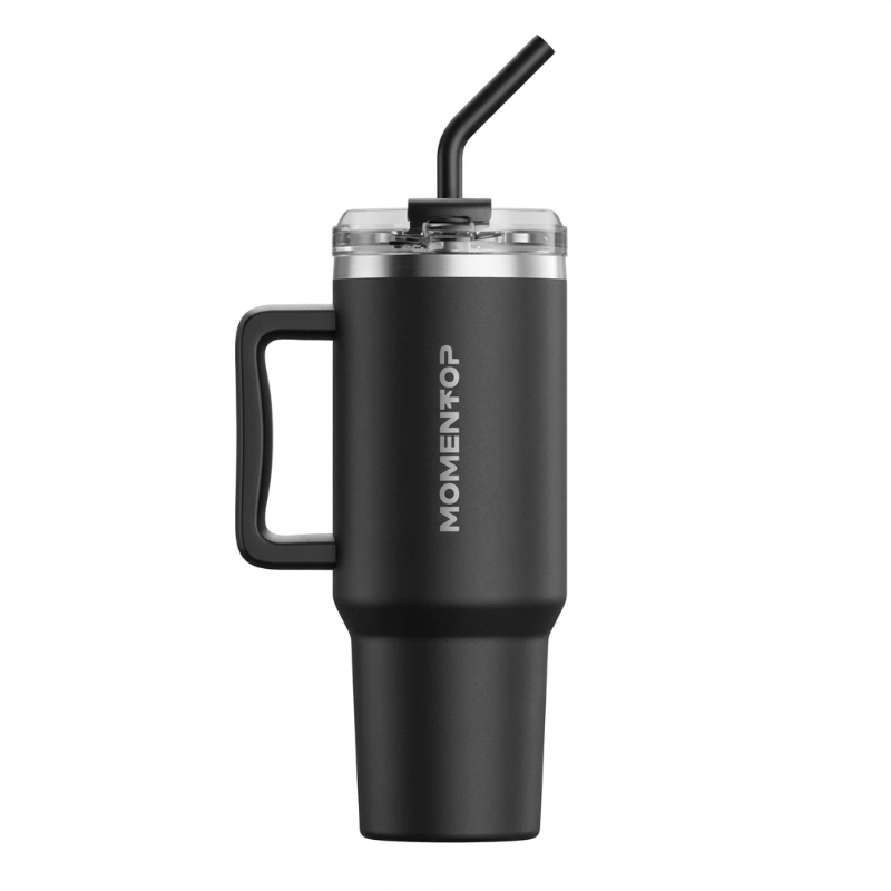 Termo Momentop Tumbler Handle Double Black 40oz 1183ml