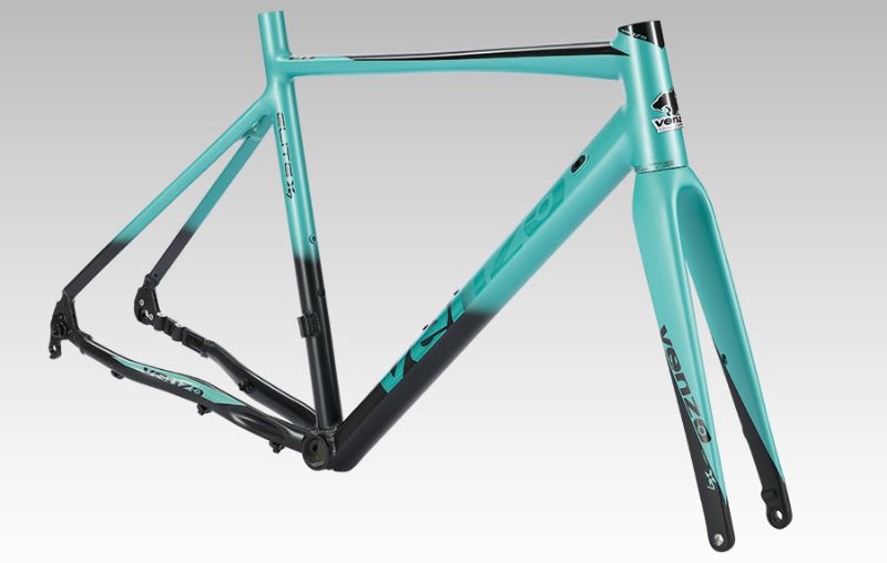 Cuadro 700 Venzo Elite X7 Aluminio/Horquilla Carbono Eje Pasante Teal/Negro