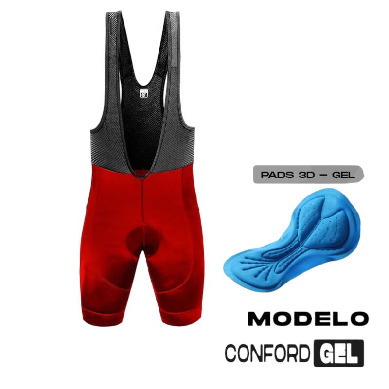 Licra K1 Conford-Gel Caballero Corta Con Tirantes Rojo