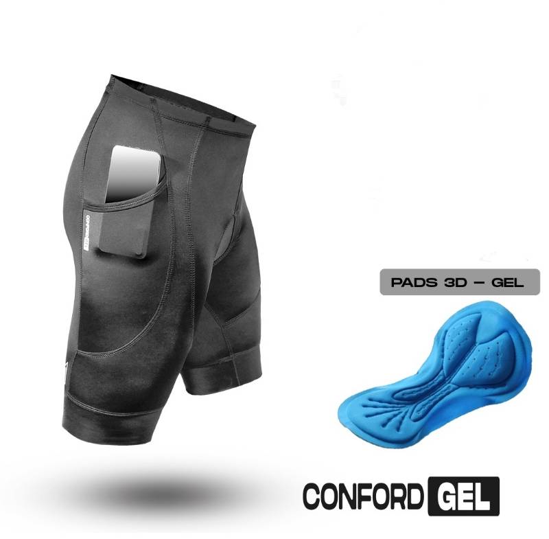 Licra K1 Conford-Gel Caballero Corta Sin Tirantes Negro