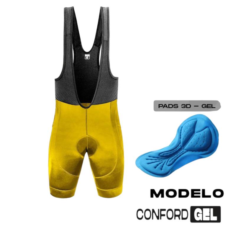 Licra K1 Conford-Gel Caballero Corta Con Tirantes Amarillo