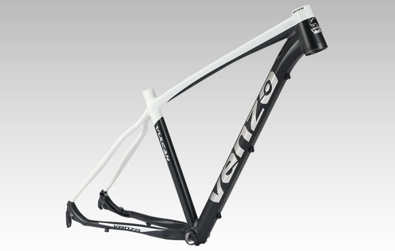 Cuadro 29 Venzo Vulcan Aluminio QR Caja de Direccion Conica Negro/Blanco