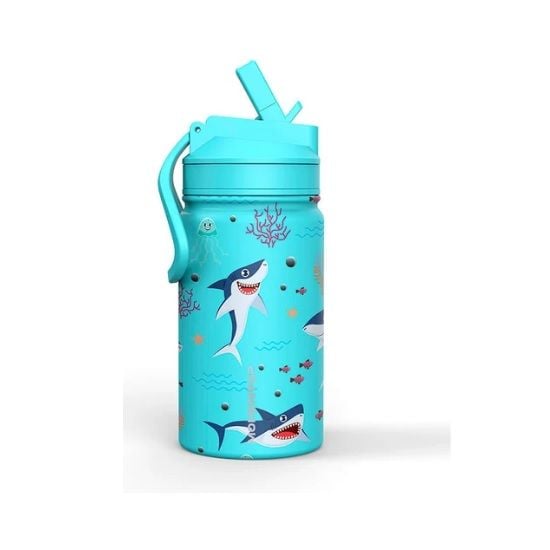Termo Momentop Kids Shark Blue 12oz 355ml