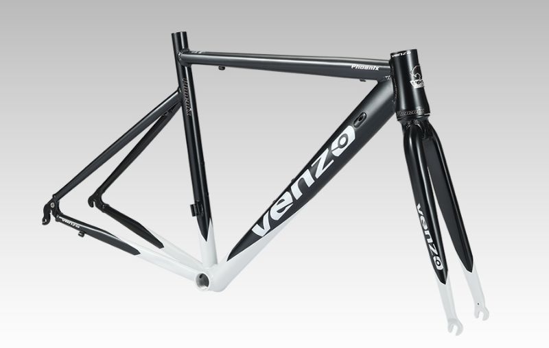 Cuadro 700 Venzo Phoenix Aluminio/Horquilla Aluminio Caja de Direccion Conica Negro/Blanco