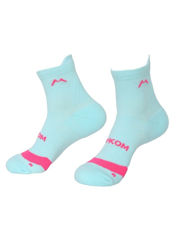 Medias Kom Con Amortiguacion Running Pro Media Caña Azul Celeste