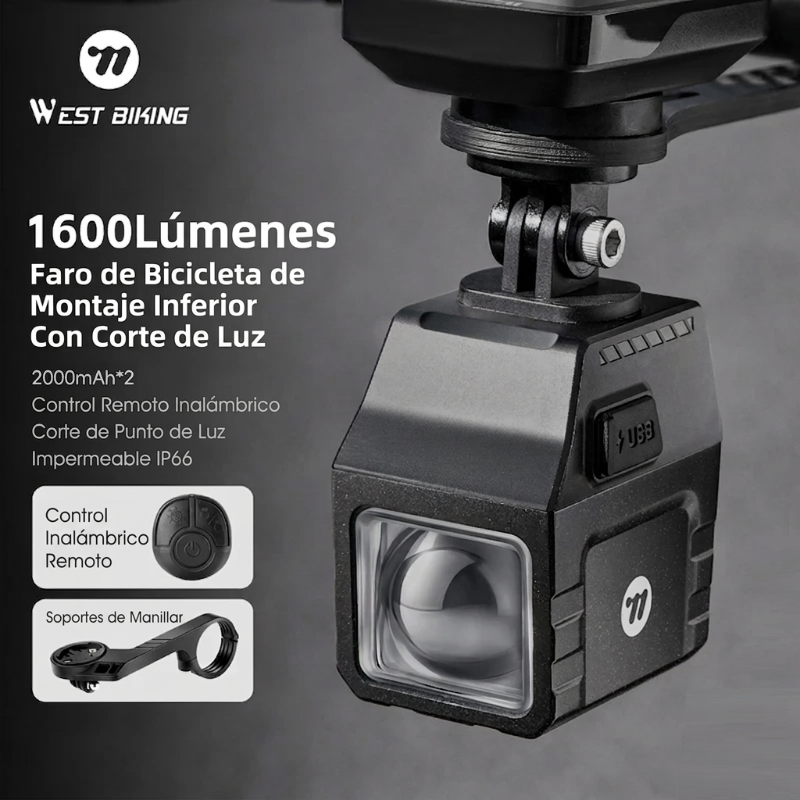 Luz Delantera 1600 Lumens West Biking