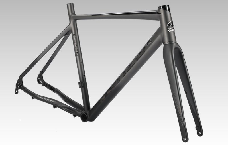 Cuadro 700 Venzo Elite X7 Aluminio/Horquilla Carbono Eje Pasante Gris/Negro