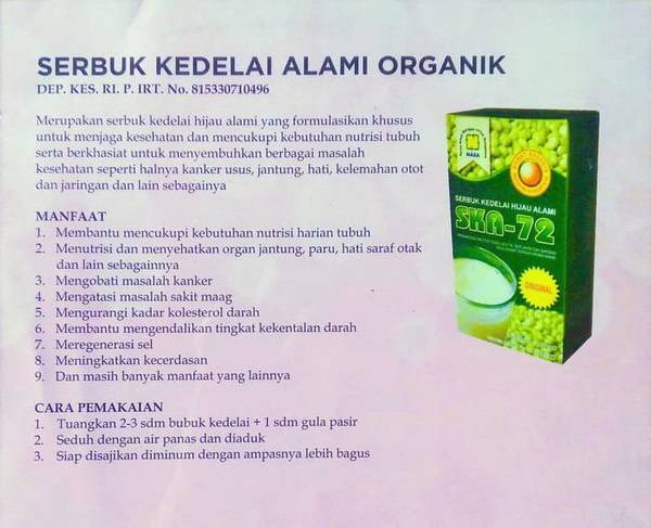 Serbuk Kedelai Alami (SKA-72)