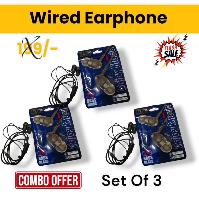 Wired Earphone Set of 3