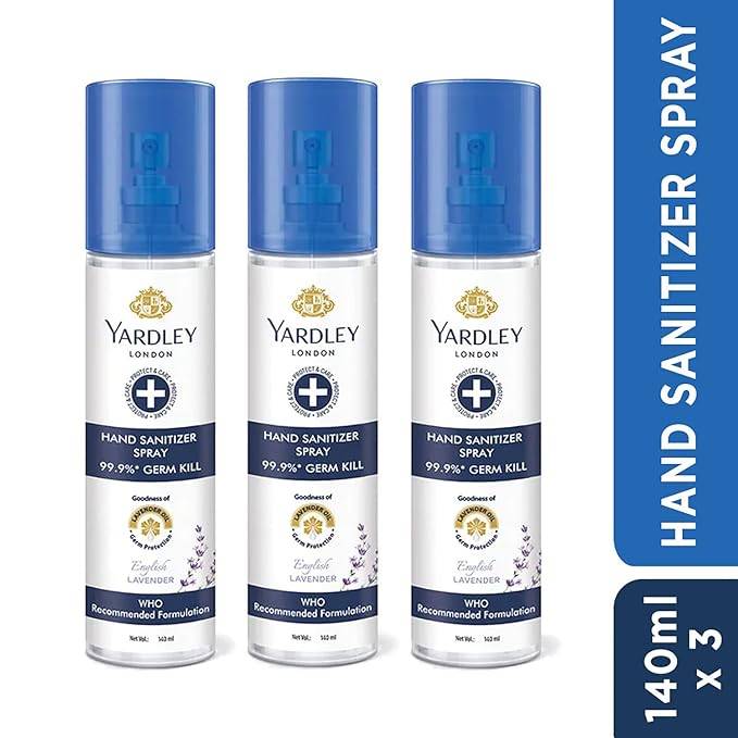 Yardly Hand Sanitizer Spray (140 ml X 3)