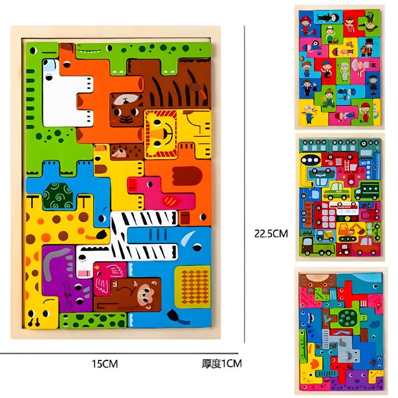 (FW-4360) Puzzle Bricks wooden toy