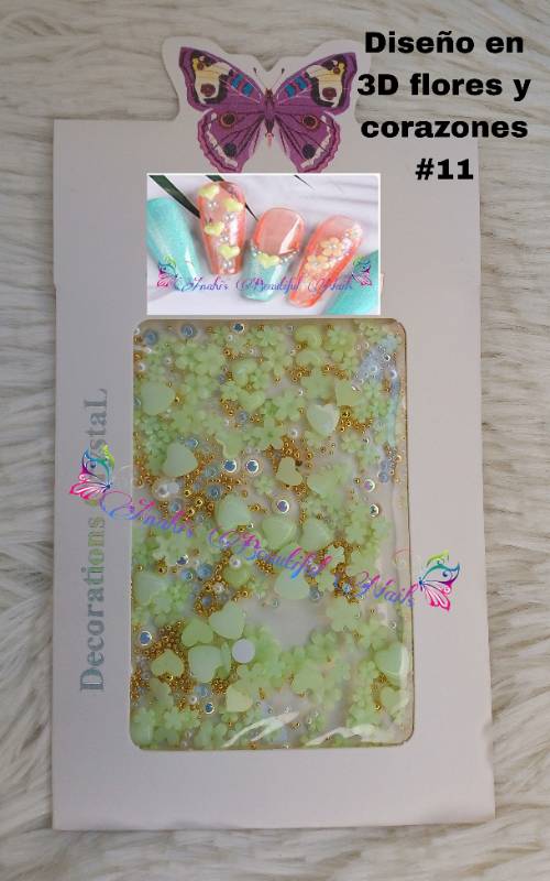 Diseños 3D flores y corazones # 11