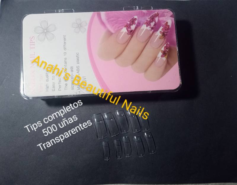 Tips completo 500 uñas transparente