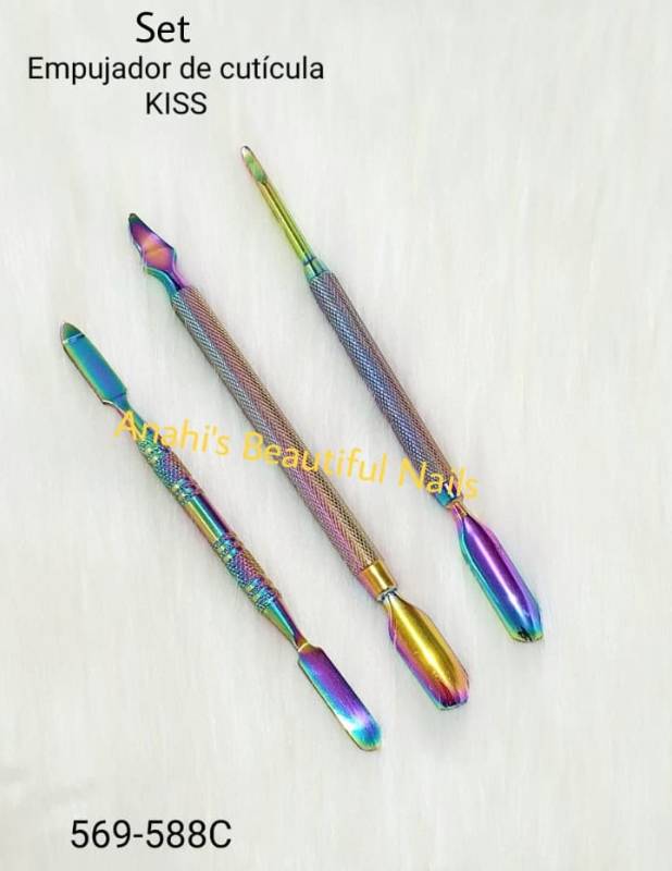 Set de empujador de cuticula 3 pzs
