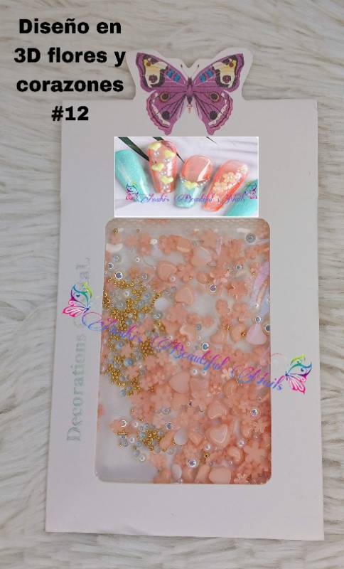 Diseños 3D flores y corazones # 12