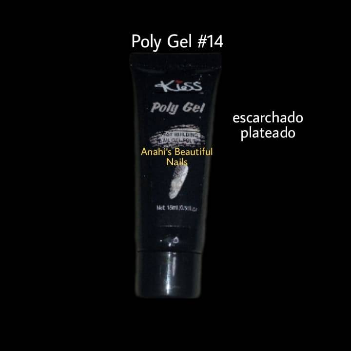 Poly gel #14 escarchado plateado