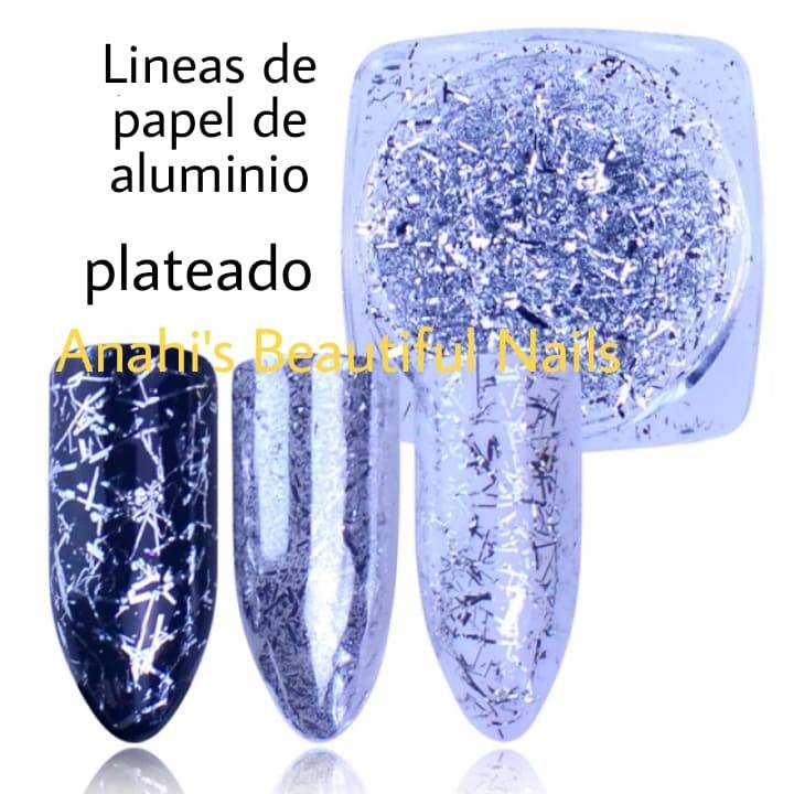 Set lineas de papel aluminio dorado y plateado