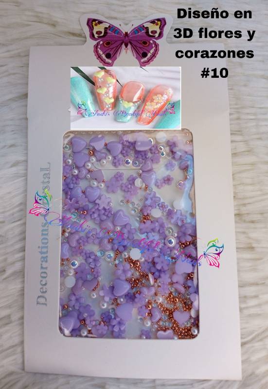 Diseños 3D flores y corazones # 10
