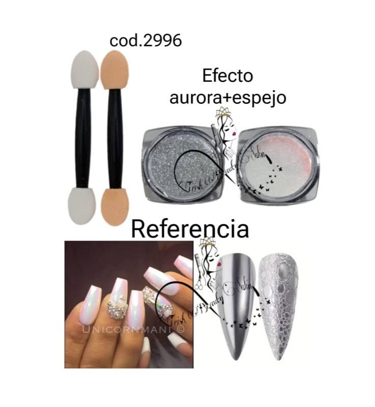 Efecto espejo plateado y aurora