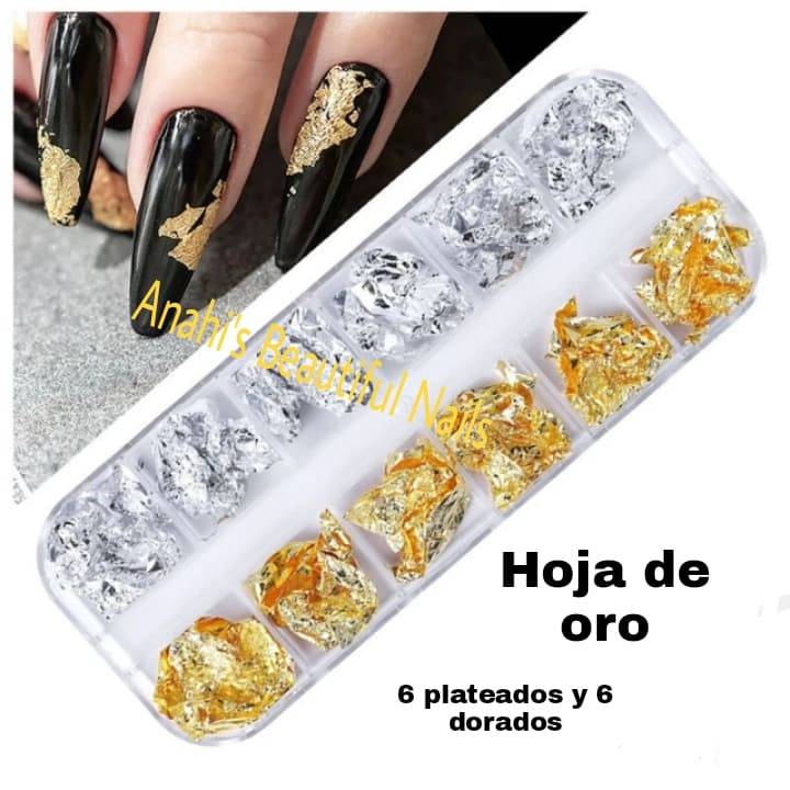 Cajita hoja de oro y plateada
