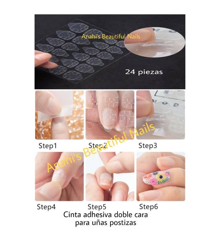Cinta adhesiva doble cara para uñas
