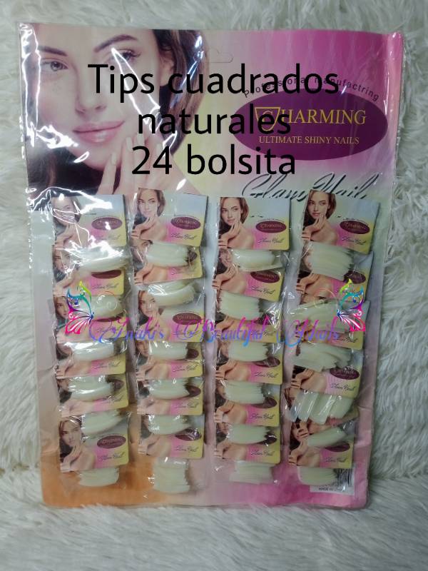 Tips cuadrado natural 24 u.