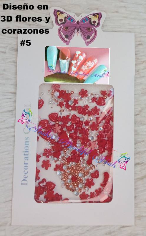 Diseños 3D flores y corazones # 5