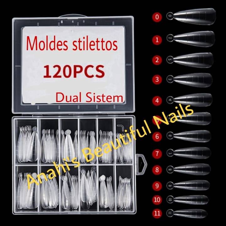 Dual sistem (moldes) stilettos 120 pzs